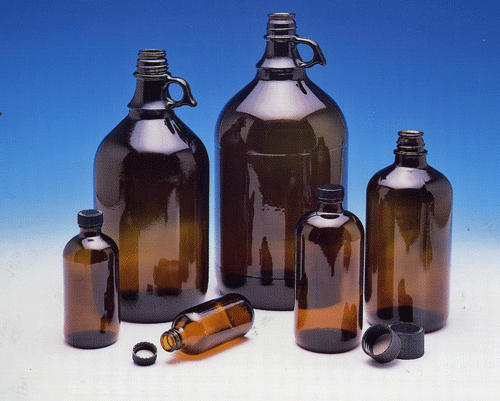 Industrial Glassware - Glass Sample Bottles with Teflon-lined Caps