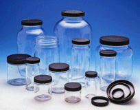Clear Glass Jars with Teflon-lined Caps